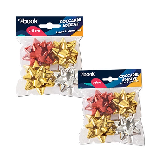 Nikoffice Coccarde metallizzate diam. 6 cm, 4 pezzi