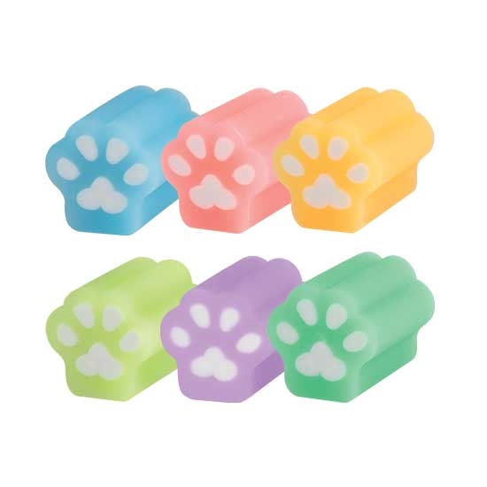 Nikoffice Gommea forma di zampa, 6 colori, expo 30 pezzi
