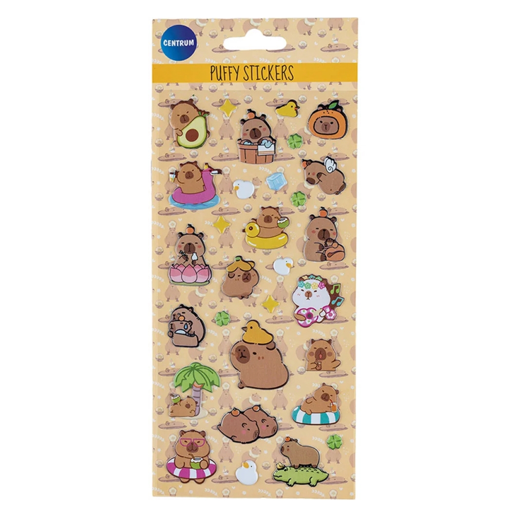 CENTRUM Adesivi decorativi CAPYBARA Puffy, assortiti