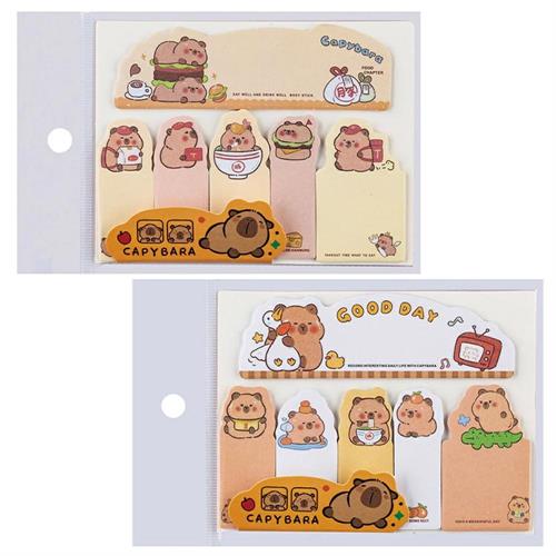 CENTRUM Foglietti adesivi di carta Capybara 6 carte x 15ff, assortiti