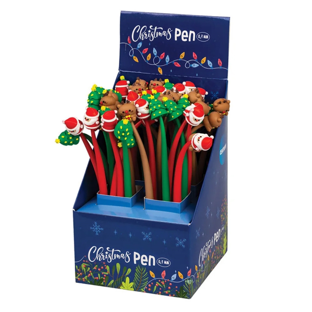 CENTRUM Penna a sfera flessibile CHRISTMAS,0,7 mm,blu,assortite,48 pezzi