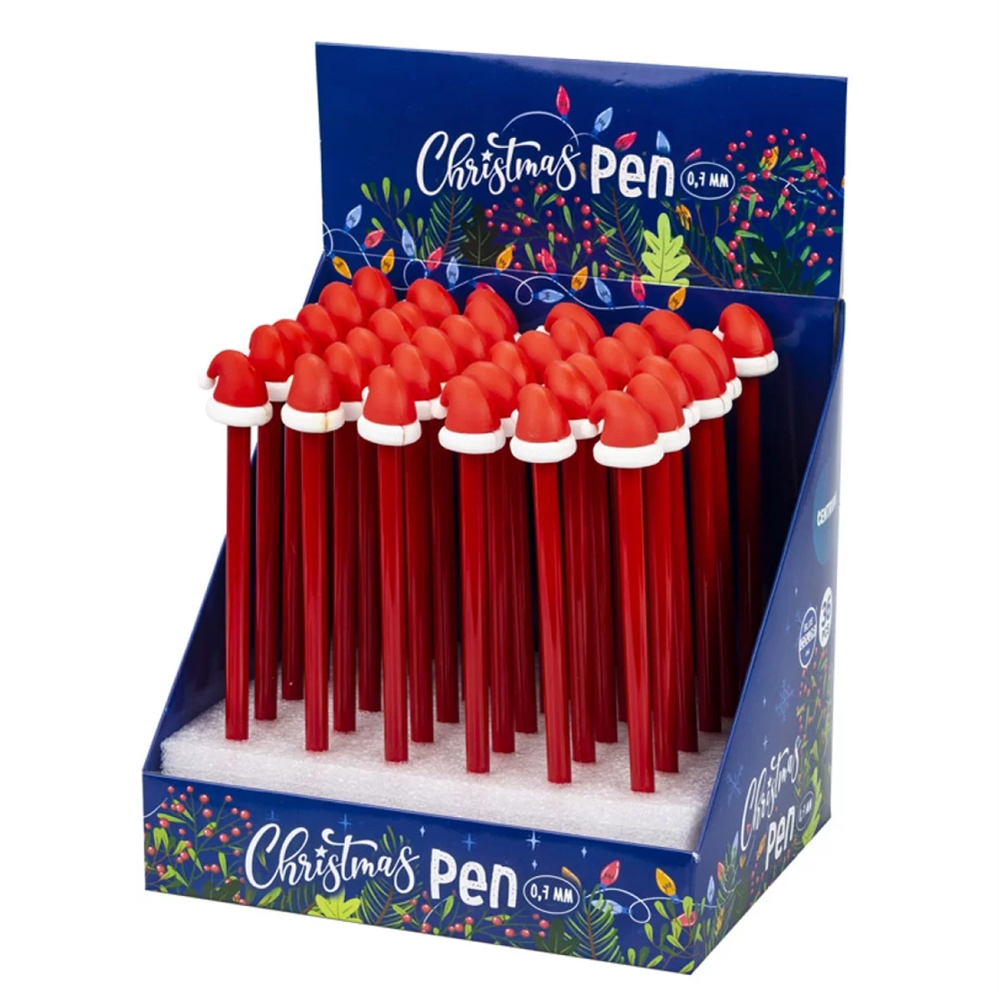 CENTRUM Penna a sfera CHRISTMAS Cappello Babbo Natale,0,7mm,blu,36 pezzi