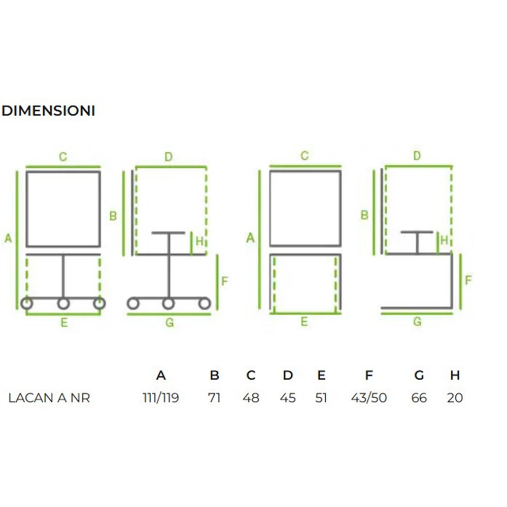 Sedia operativa ergonomica LACAN, Tessuto ignifugo, Blu