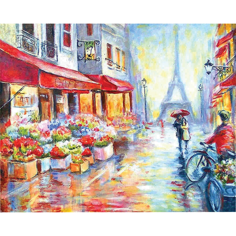 CENTRUM Borsa Set pittura tela con numeri, Parigi,40x50cm