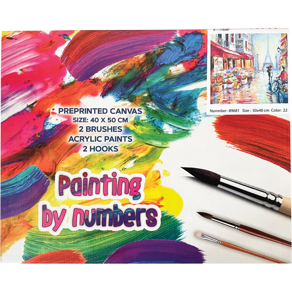 CENTRUM Borsa Set pittura tela con numeri, Parigi,40x50cm