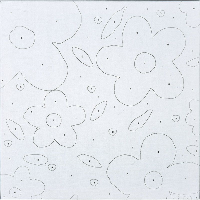 CENTRUM Set pittura tela FIORI con numeri,sabbia di quarzo,30X30cm