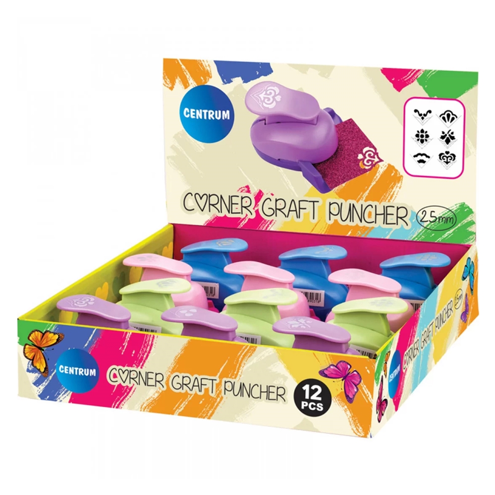 CENTRUM Perforatore decorativo per carta, 6 soggetti,25mm