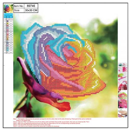 CENTRUM Mosaico Diamanti ROSA su tela 5D con numeri, 30x30cm