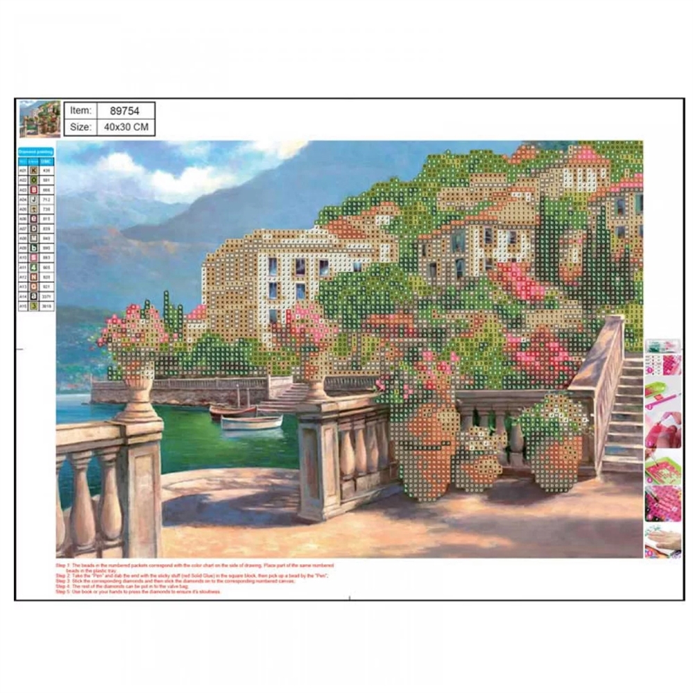 CENTRUM Mosaico Diamanti PAESAGGIO su tela 5D con numeri, 30x40cm