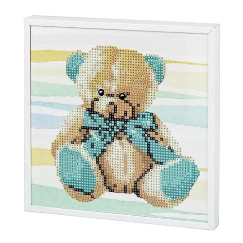 CENTRUM Mosaico Diamanti ORSETTO con cornice legno, 20x20cm