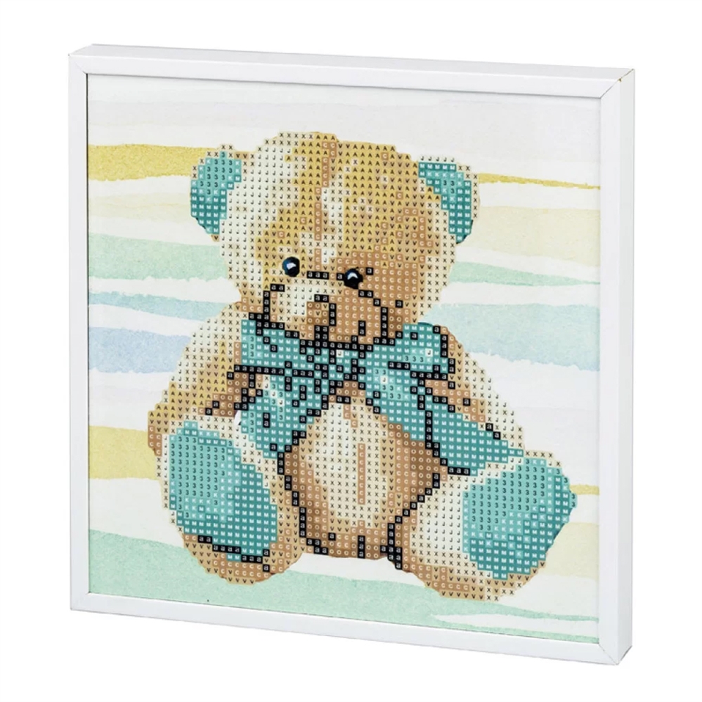 CENTRUM Mosaico Diamanti ORSETTO con cornice legno, 20x20cm