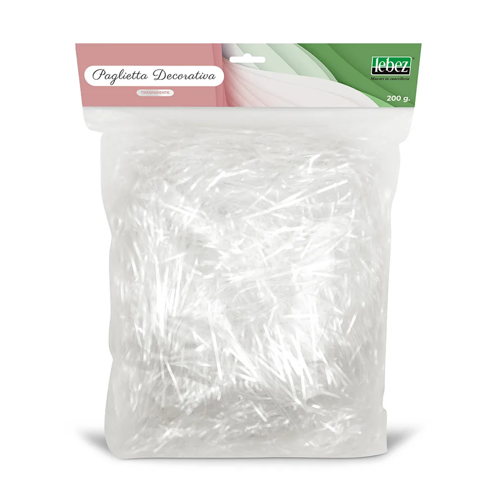 Paglietta decorativa trasparente trucioli, in PP, 200 g