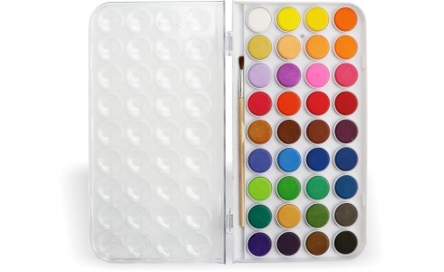 WILER Acquerelli 36 colori, pastiglie da 25mm, con pennello