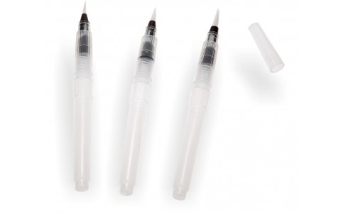 Wiler Pennelli con serbatoio tondi, Set 3 pezzi