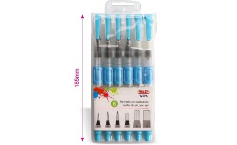 Wiler Pennelli con serbatoio e pulsante, Set 6 pezzi