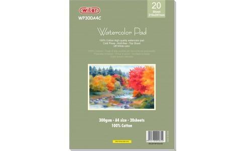 Wiler Album per acquerelli A4 300 g, 20 fogli in cotone, Avorio