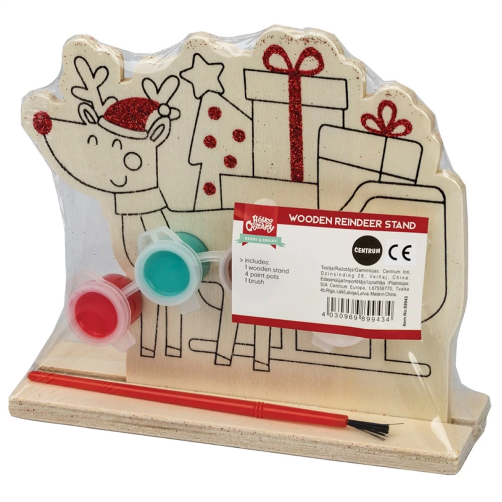 CENTRUM KIT ORNAMENTI FAI DA TE Supporto in legno natalizio,14,5x12x5cm