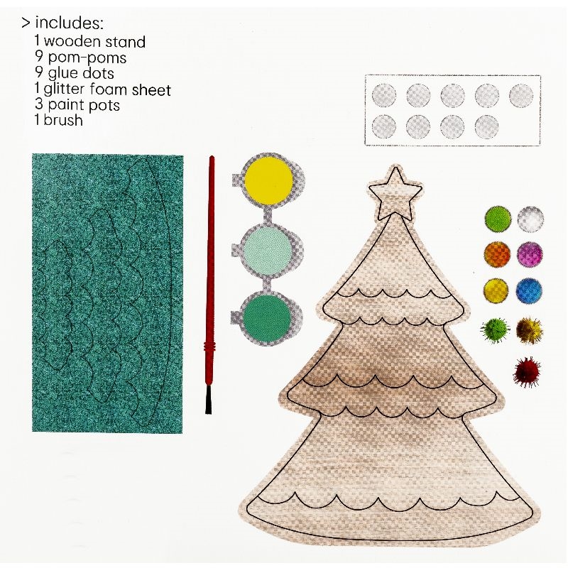 CENTRUM KIT DECORAZIONI FAI DA TE Albero di Natale, 14x5 cm