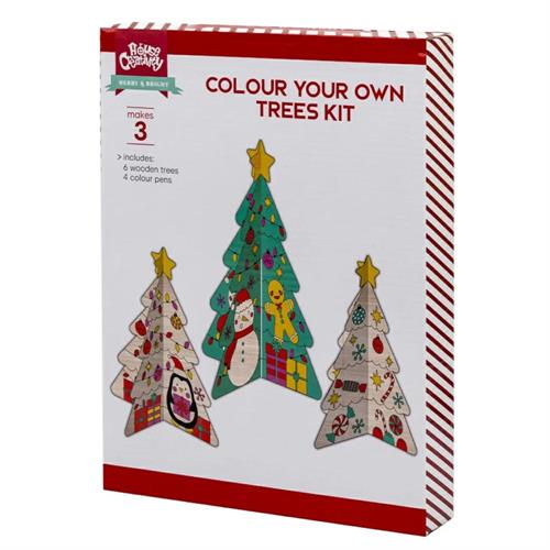 CENTRUM KIT COLORA I TUOI Alberi di Natale in legno, 3 soggetti