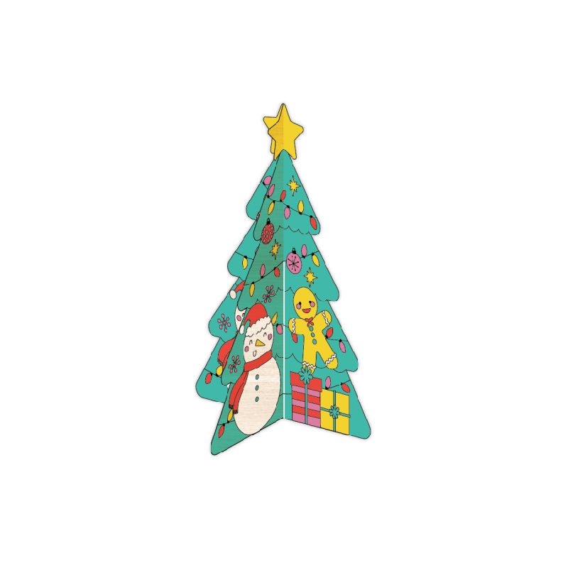 CENTRUM KIT COLORA I TUOI Alberi di Natale in legno, 3 soggetti ass.