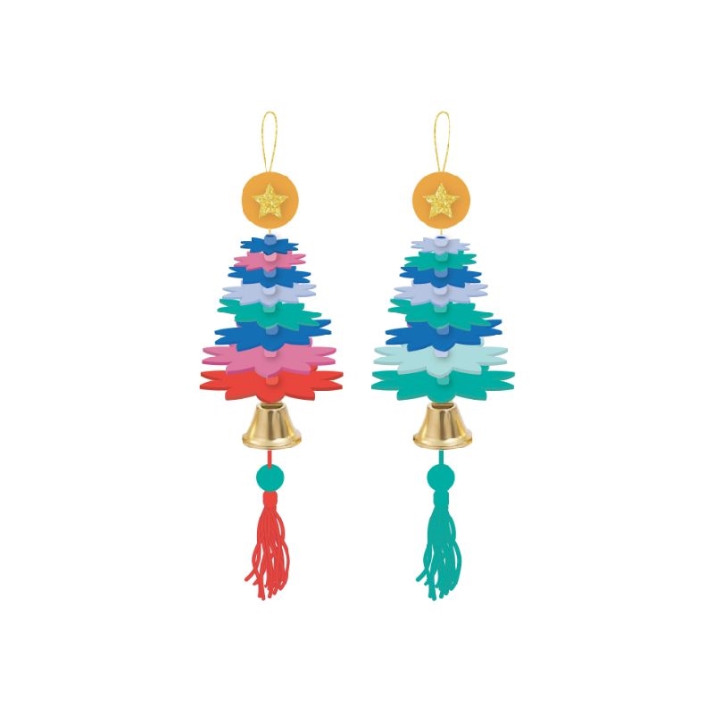 CENTRUM KIT PER LAVORARE CON IL FILATO Albero di Natale 2 pezzi,14x5cm