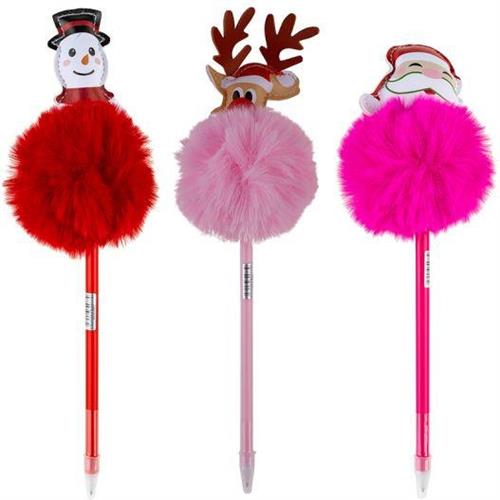 CENTRUM Penna a sfera CHRISTMAS Pompon 0,7 mm, inchiostro blu