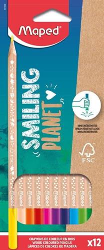 MAPED SMILING PLANET Pastelli matite colorate FSC, 12 pezzi