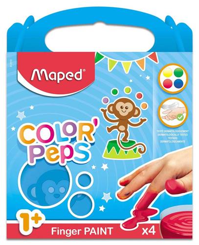 MAPED Colori tempere a dita 80G, Box 4 pezzi