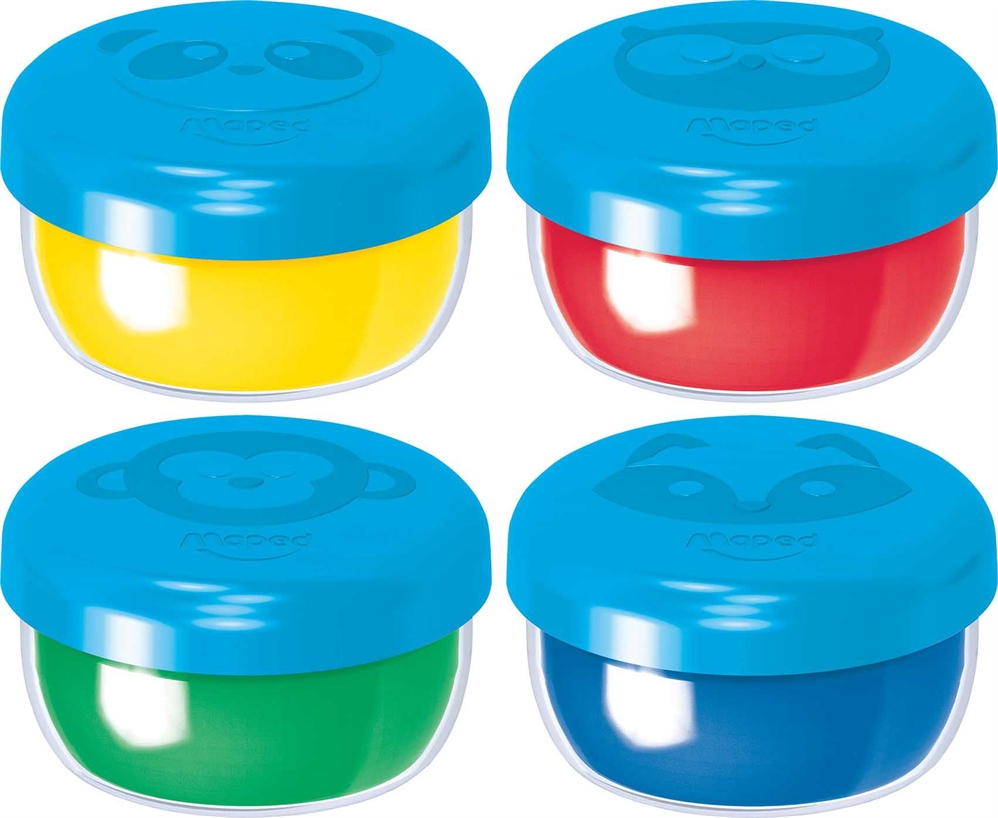 MAPED Colori tempere a dita 80G, Box 4 pezzi