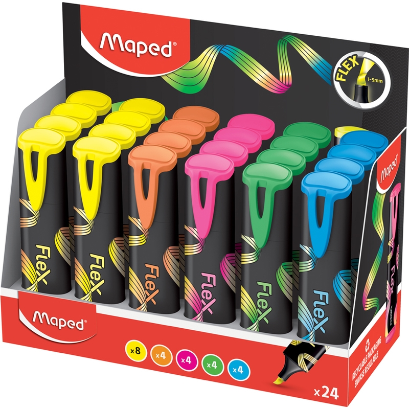 MAPED Evidenziatore FLEX Fluo, 6 colori
