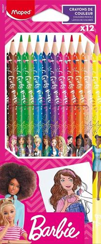 MAPED BARBIE Pastelli matite colorate, 12 pezzi