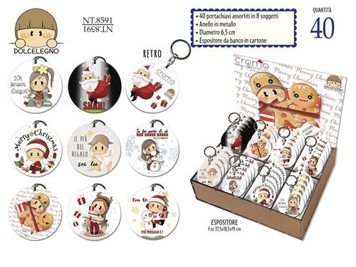 Cromo Espositore da banco Portachiavi Dolcelegno Natale, 40 pezzi