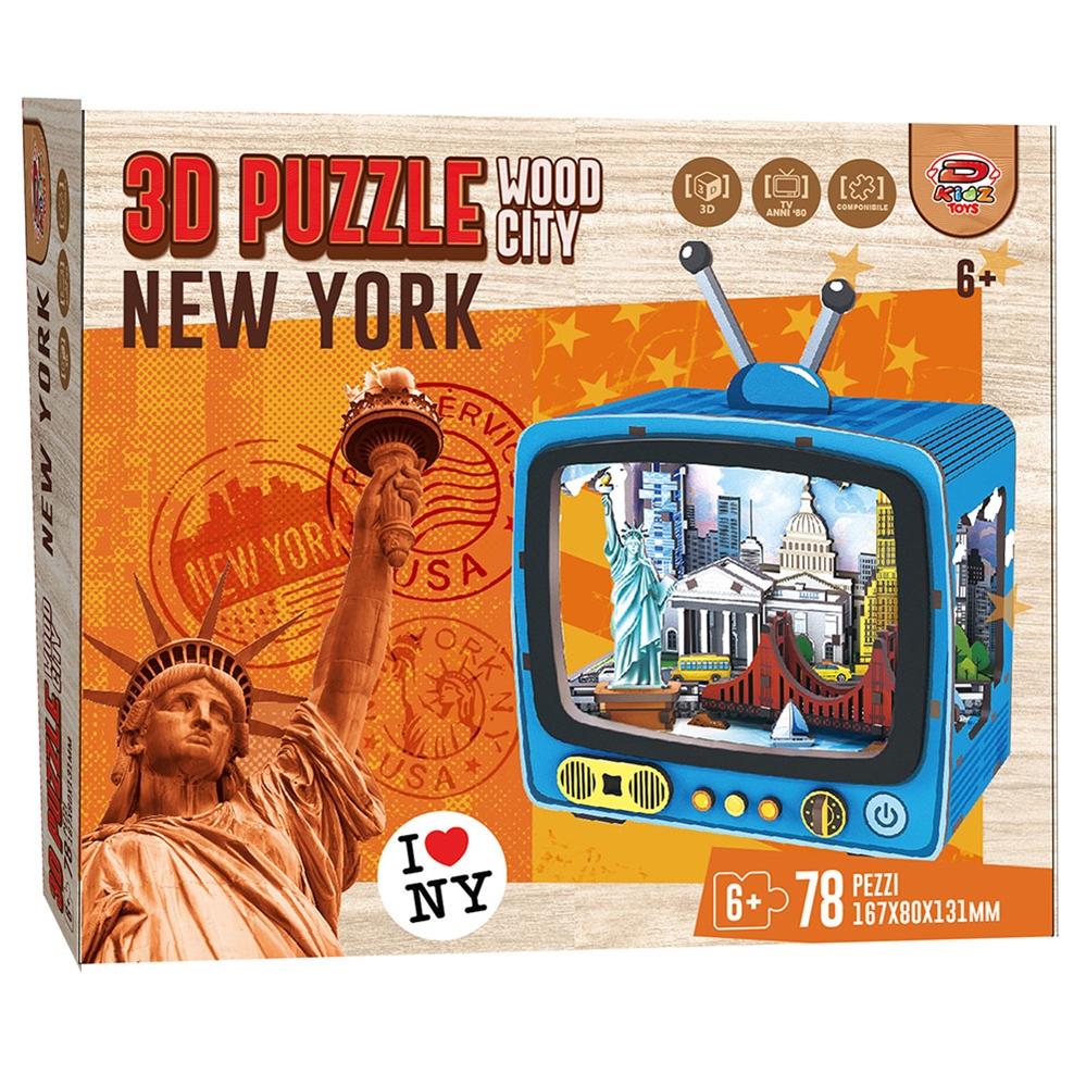 DYNIT Puzzle 3D WOOD CITY, 6 soggetti
