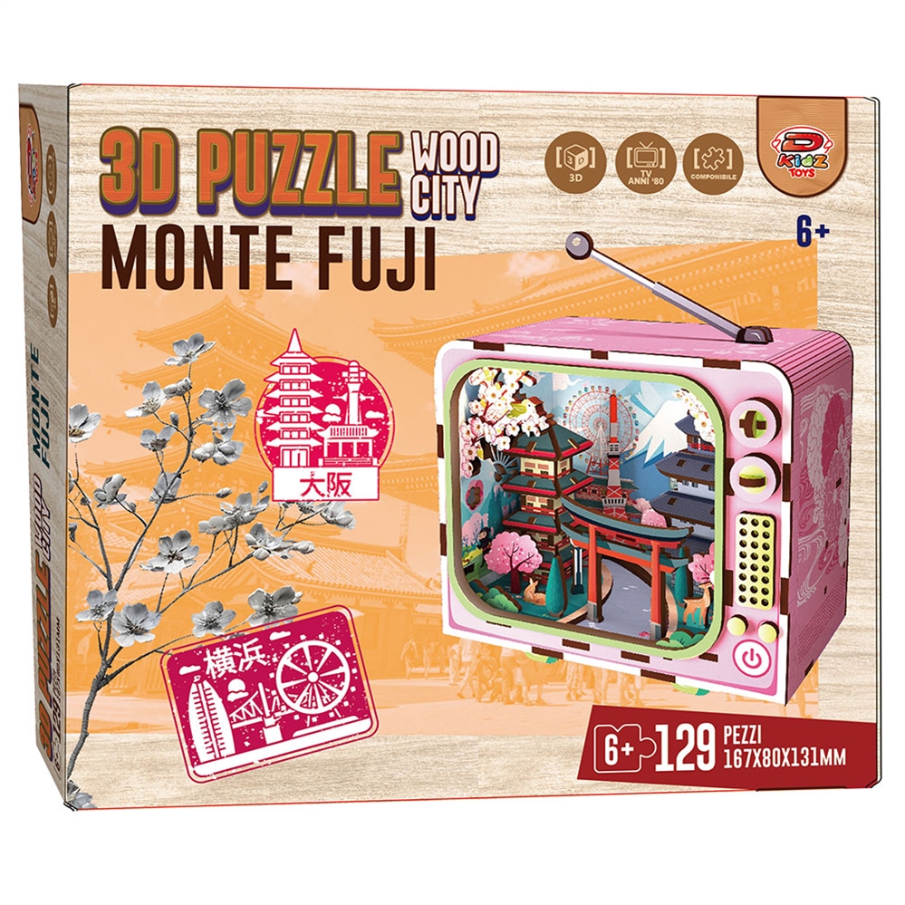 DYNIT Puzzle 3D WOOD CITY, 6 soggetti