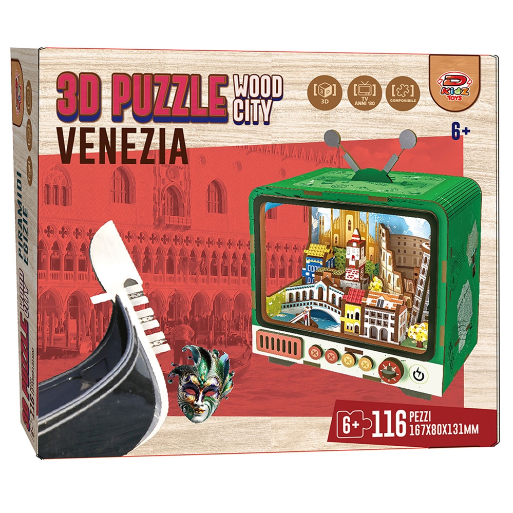 DYNIT Puzzle 3D WOOD CITY, 6 soggetti