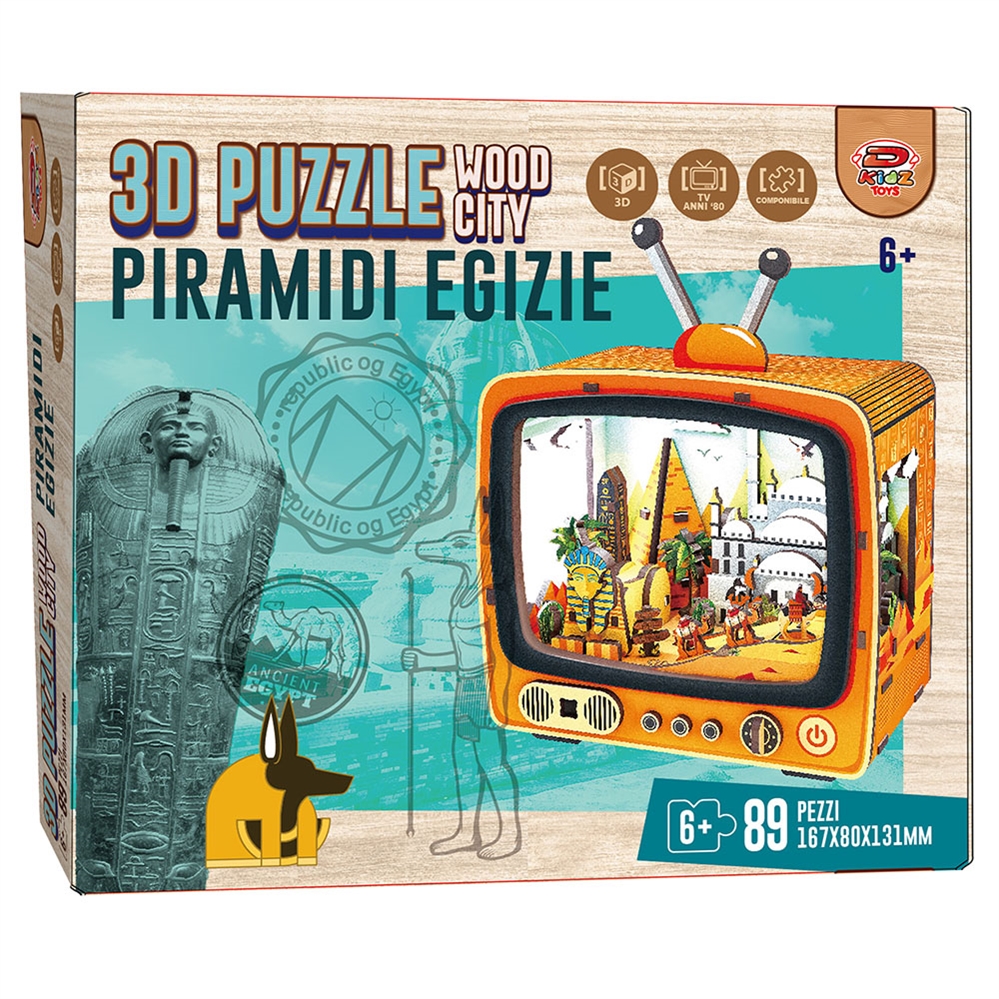 DYNIT Puzzle 3D WOOD CITY, 6 soggetti