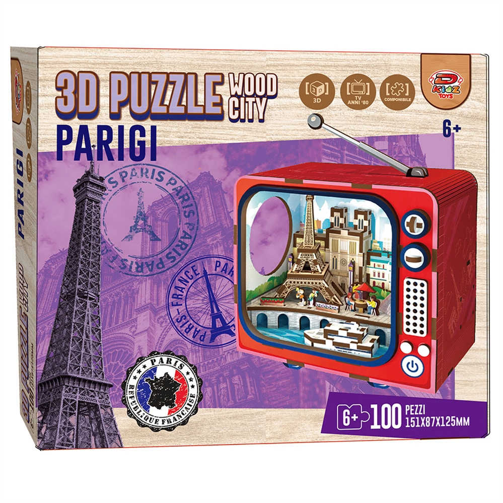 DYNIT Puzzle 3D WOOD CITY, 6 soggetti