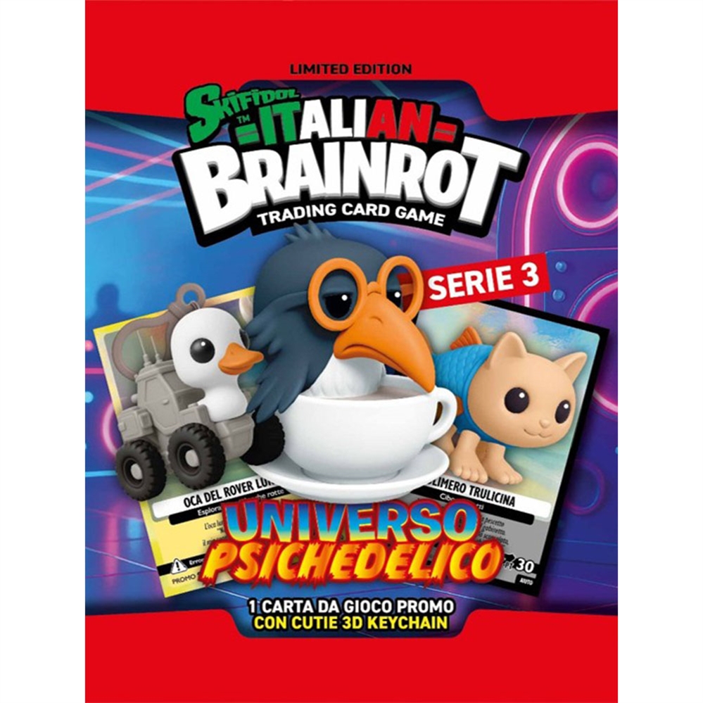 ITALIAN BRAINROT UNIVERSO PSICHEDELICO PORTACHIAVI 3D+1CARD SERIE ALPHA