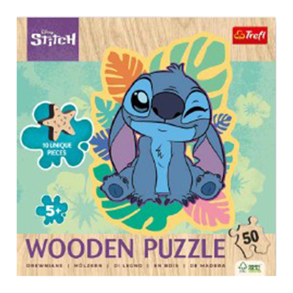 DYNIT PUZZLE Trefl 50 PEZZI DI LEGNO LILO E STITCH