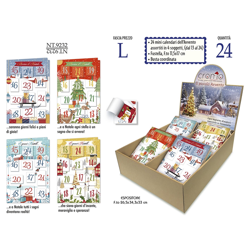 Cromo Espositore da banco Mini calendari Il piccolo avvento, 24 pezzi
