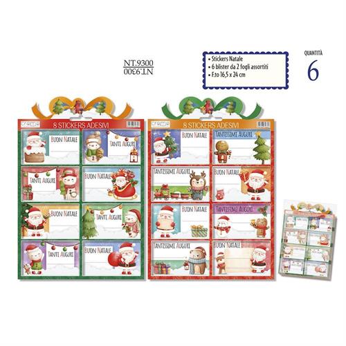 Cromo Fogli Etichette adesive Natale segnapacco, 2 fogli