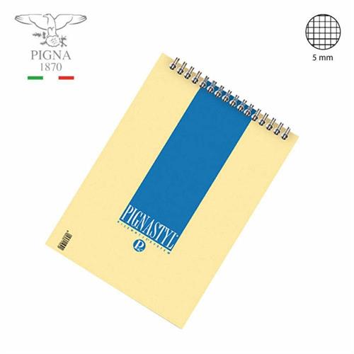 Pignastyl Blocco note con spirale, A7 quadretti 5mm, 10 pezzi