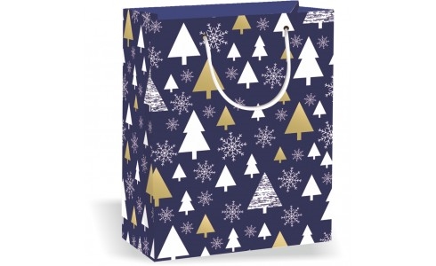 Wiler Shopper regalo Natale in carta 18x23x10 cm, manici in corda