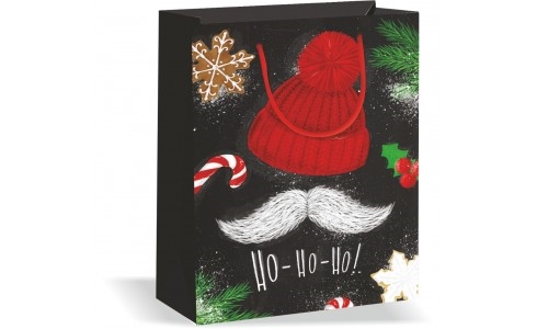 Wiler Shopper regalo Natale in carta 26x32x12 cm, manici in corda