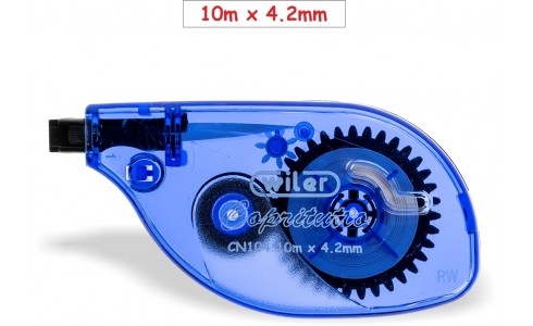 Wiler Correttore a nastro 10m x 4,2mm testina ruotabile 180°, 12 pezzi