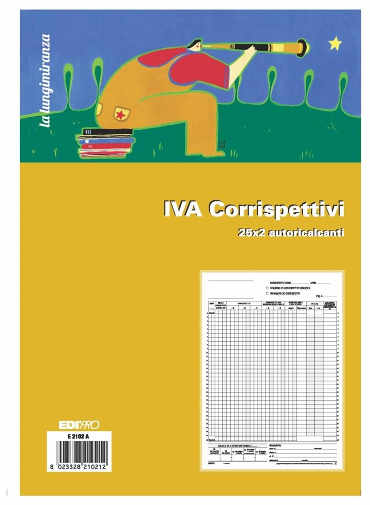 EDIPRO Registro IVA corrispettivi autoricalcante, 25 fogli E2102A