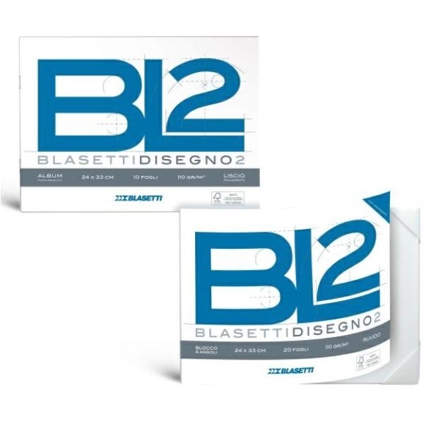 Blasetti Blocco da disegno 33x48 cm, liscio, 12 fogli 110gr