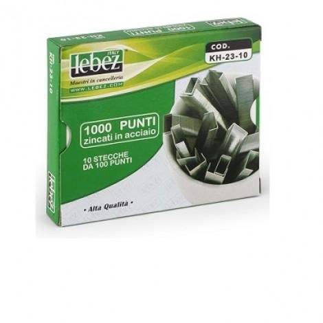 Lebez Punti zincati 23/10, passo 12,8 mm, gamba 10mm, 1000 pz