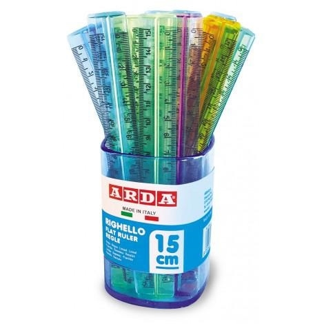 ARDA Righelli 15 cm colorati, barattolo 50 pezzi
