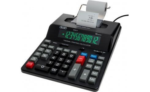 Wiler Calcolatrice scrivente da tavolo, stampa termica, 12 cifre